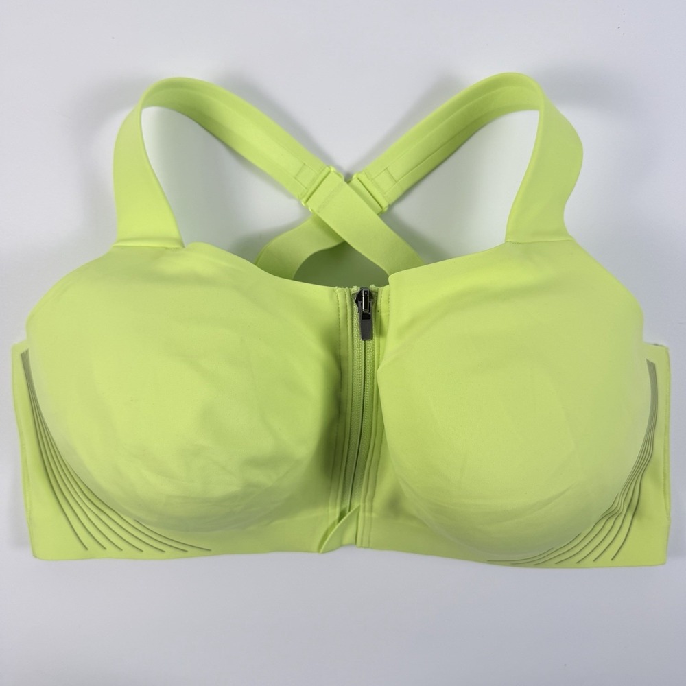 Victoria's Secret VSX Knockout Front-Close Sports Bra Lime Green 36DDD NWT